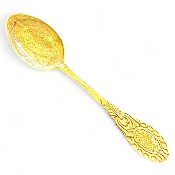 Other - Vintage Pineapple Design Teaspoon 4.5" Gold-Tone Made In China